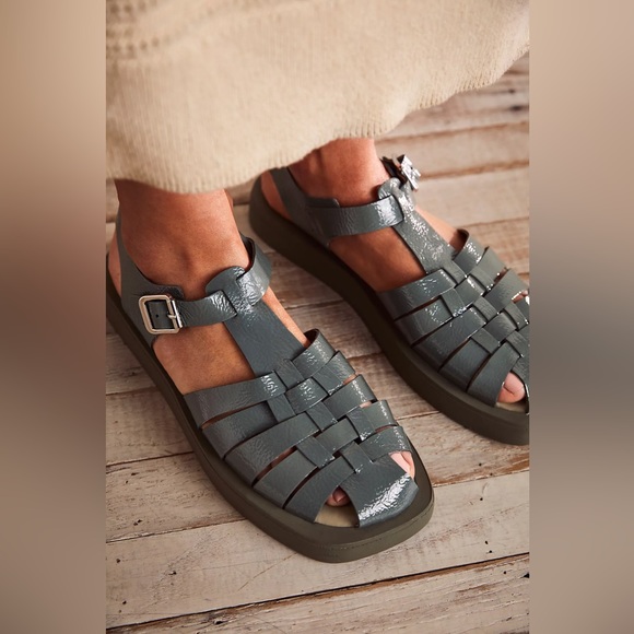 🌟FREE PEOPLE Finn Fisherman Platform Sandals-Sea Serpent color-Size 8 & 9 - Picture 4 of 15